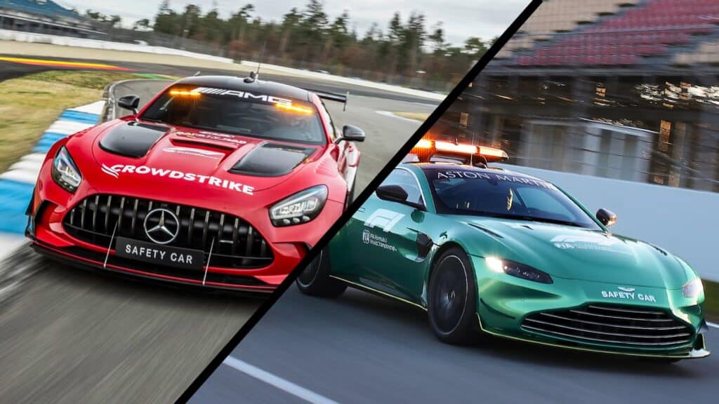 Mercedes-AMG GT Black Series and Aston Martin V8 Vantage Formula 1 Safety Cars