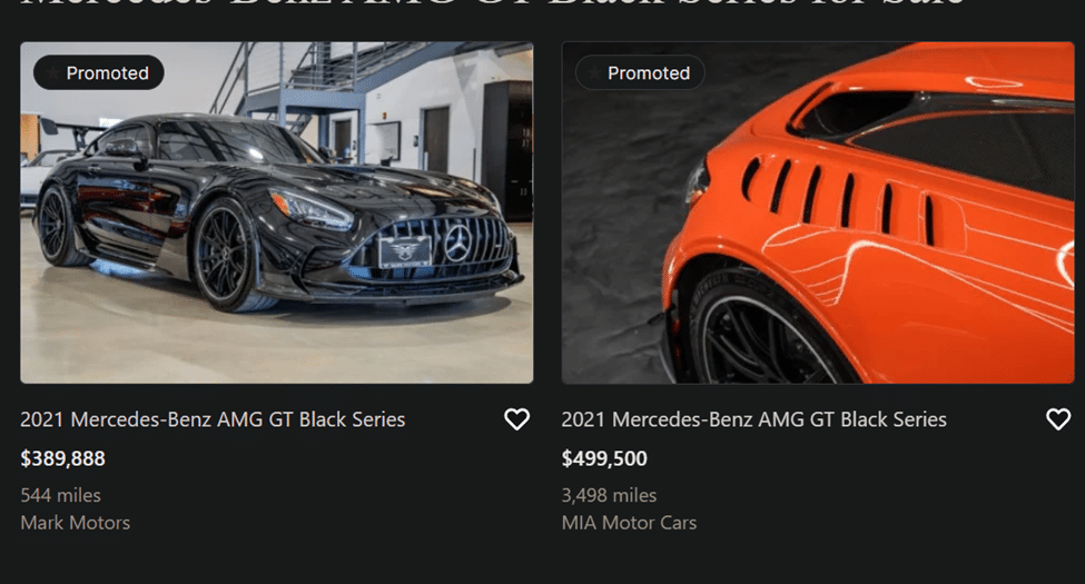 Mercedes-AMG GT Black Series available for sale